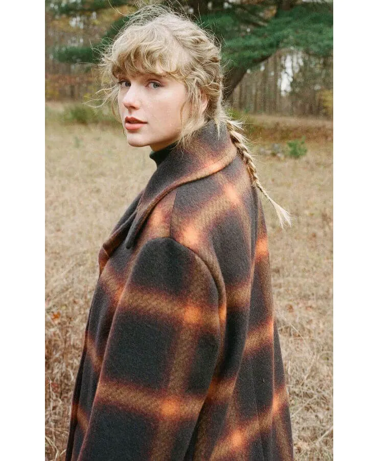 Taylor Swift Evermore Plaid Wool Coat Long Women's Winter Jacket