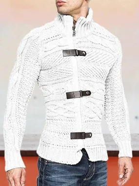 Turtleneck Button Long Sleeve Knit Sweater