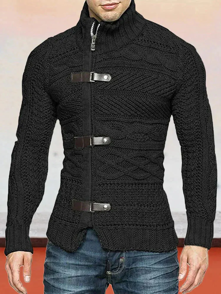 Turtleneck Button Long Sleeve Knit Sweater