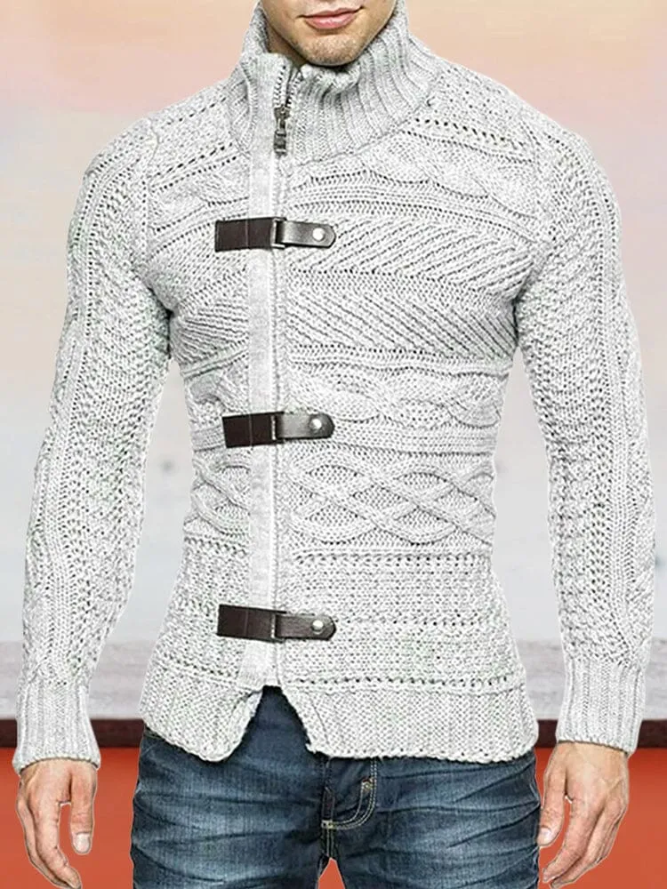 Turtleneck Button Long Sleeve Knit Sweater