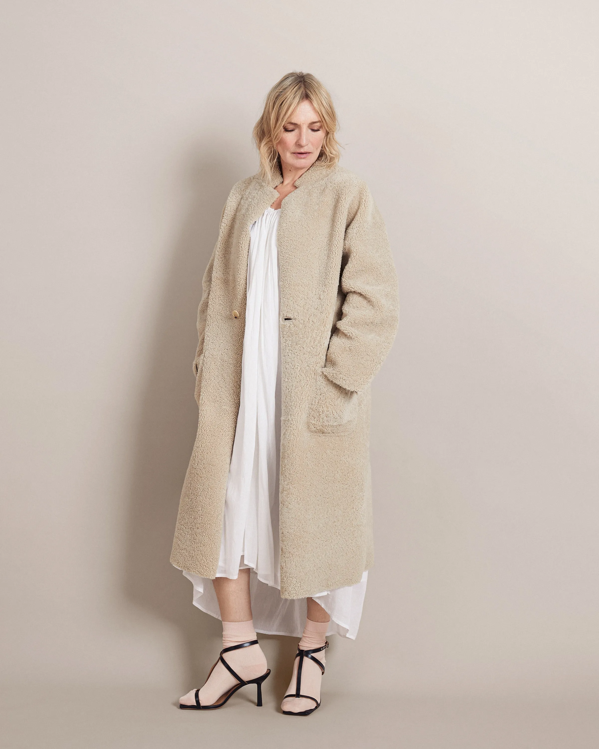 Vanilla Shearling Coat