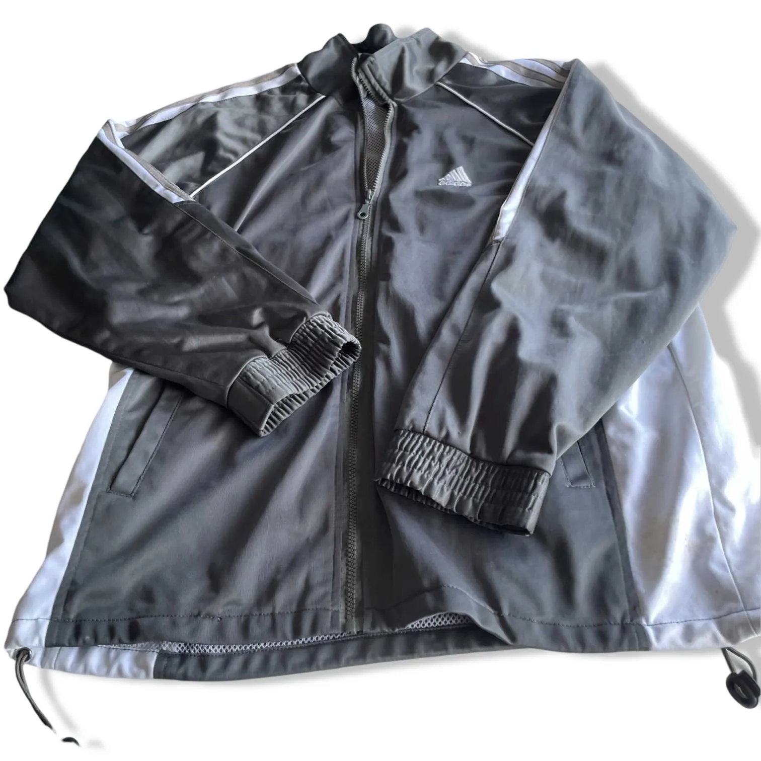 Vintage men Adidas black full zip high neck track jacket in XXL|L32 W32|SKU 5656
