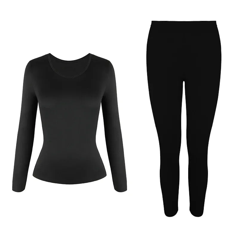 Women's Thermal Underwear Base Layer Fleece Lined Soft 2 Pieces Set