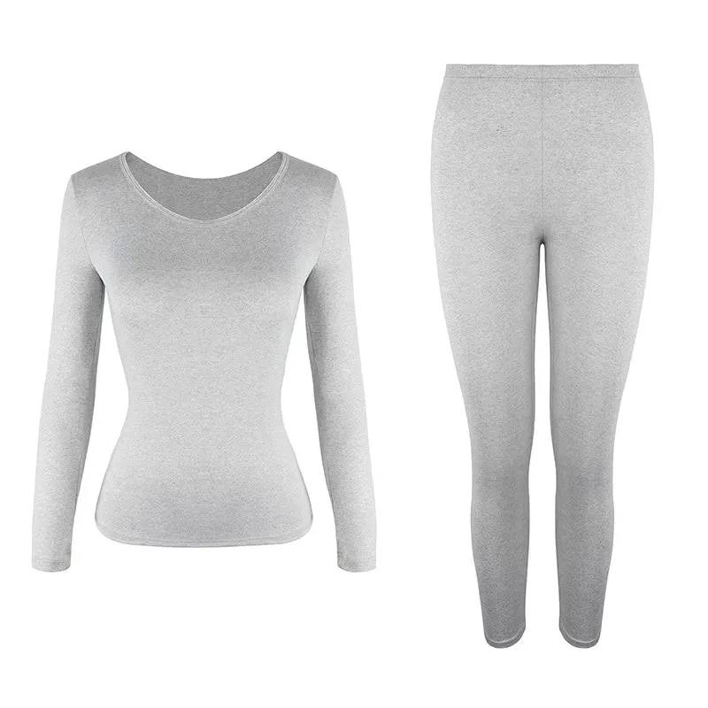 Women's Thermal Underwear Base Layer Fleece Lined Soft 2 Pieces Set